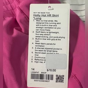 Lululemon Hotty HR Long size 14